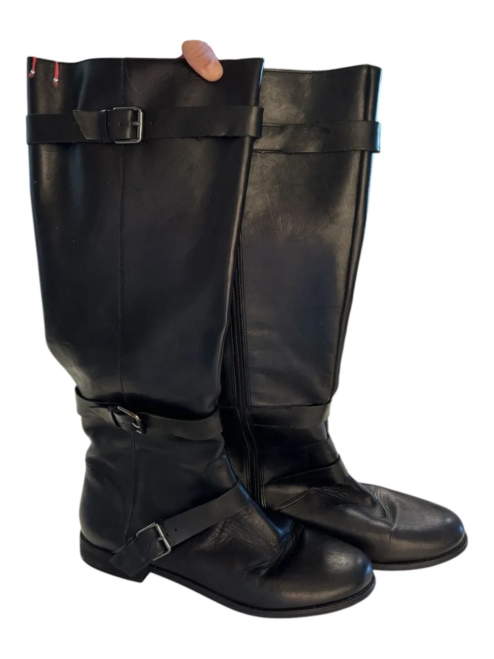 Naturalizer Josey Black Leather Knee-High Moto Riding Equestrian Boots 📐9M
